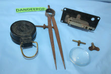 Load image into Gallery viewer, Vintage Engineer Drafting Science Navigation Lensatic And Metal Compass Tools
