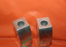 Load image into Gallery viewer, Pair Of Silver Metal Angled Taper Candle Holders India
