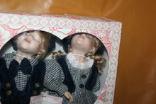 Load image into Gallery viewer, Rose Collection Pair Of Boy Girl Twin Dolls In Box Grace 14" Porcelain
