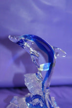 Load image into Gallery viewer, Cristal d'Arques Lead Crystal Dolphin On Wave Animal Figurine Decor W/ Smaller
