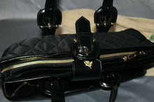 Load image into Gallery viewer, Burberry Designer Black Quilted Patent Leather Handbag With Dust Bag Italy
