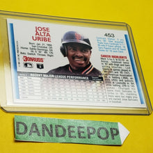 Load image into Gallery viewer, Jose Alta Uribe DonRuss 1991 Error Baseball Card 453 MLB Giants Shortstop
