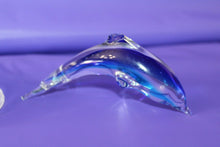 Load image into Gallery viewer, Cristal d'Arques Lead Crystal Dolphin On Wave Animal Figurine Decor W/ Smaller
