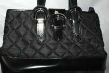 Load image into Gallery viewer, Burberry Designer Black Quilted Patent Leather Handbag With Dust Bag Italy
