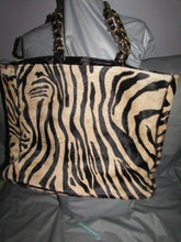 Load image into Gallery viewer, Terrida Made In Italy Hair On Hide Tan Zebra Animal Print Handbag Shoulder Bag
