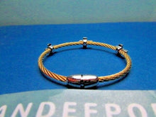 Load image into Gallery viewer, Silver &amp; Gold With CZ Crosses Magnetic Close Bracelet Jewelry
