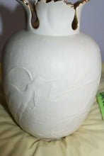 Load image into Gallery viewer, Lenox Heritage Collection 24K Gold Rim Bisque Vase Bird Theme Kate Sears 8"
