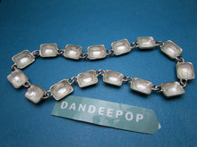 Load image into Gallery viewer, Vintage Painted Silver Square Link Necklace Jewelry
