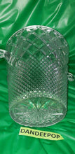 Load image into Gallery viewer, Antique Diamond Cut Textured Pattern Heavy Crystal Ice Bucket With Handles 8 1/4
