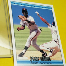 Load image into Gallery viewer, Jose Alta Uribe DonRuss 1991 Error Baseball Card 453 MLB Giants Shortstop
