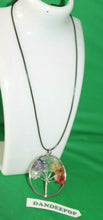 Load image into Gallery viewer, Tree Of Life Gemstone On Silver Metal Wire Necklace Pendant Jewelry
