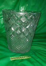 Load image into Gallery viewer, Antique Diamond Cut Textured Pattern Heavy Crystal Ice Bucket With Handles 8 1/4
