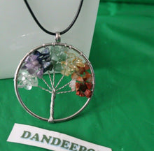 Load image into Gallery viewer, Tree Of Life Gemstone On Silver Metal Wire Necklace Pendant Jewelry
