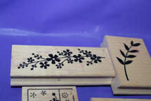 Load image into Gallery viewer, 5 Vicki Schreiner And Great Impressions Rubber Stamp Set Florals Plum Blossom
